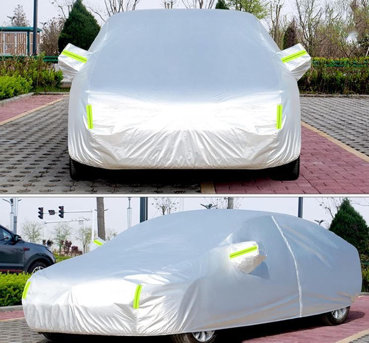 Universal grey Car Cover for Mercedes-Benz E63,E63 BiTurbo,E63 BiTurbo V8, Car Cover Waterproof Dustproof UV Resistant with Reflective Strips Outdoor Car Cover                                .