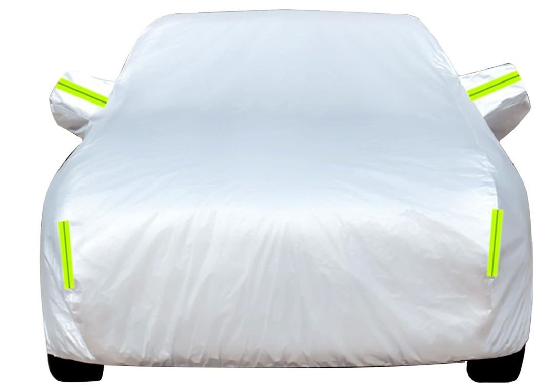 Universal grey Car Cover for Mercedes-Benz E63,E63 BiTurbo,E63 BiTurbo V8, Car Cover Waterproof Dustproof UV Resistant with Reflective Strips Outdoor Car Cover                                .