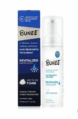 BUNEE Signature 5% Minoxidil Hair +Niacinamide + Biotin Growth Treatment, Can Foam Aerosol
 BUNEE Hair Regrowth Foam (5% Minoxidil + Biotin +Niacinamide)