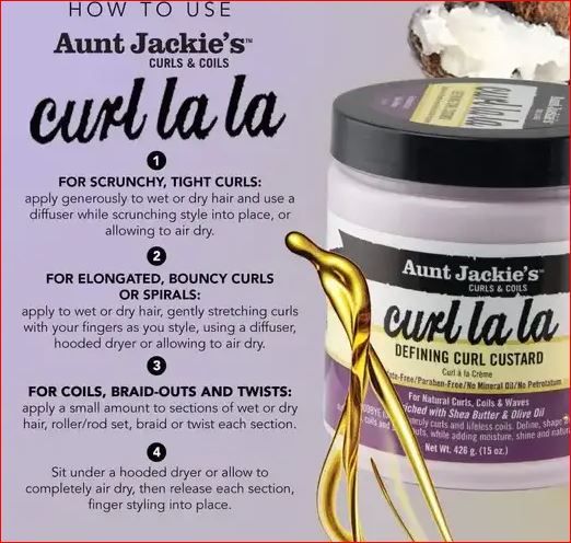 Aunt Jackie's Curl La La Defining Curl Custard( Curling Cream ) , Curl Lala                                                                                               .