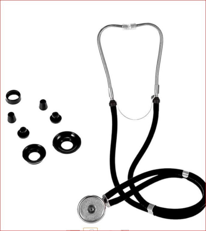 Double tube dual head Professional Sprague Rappaport Diagnostic Stethoscope - Black