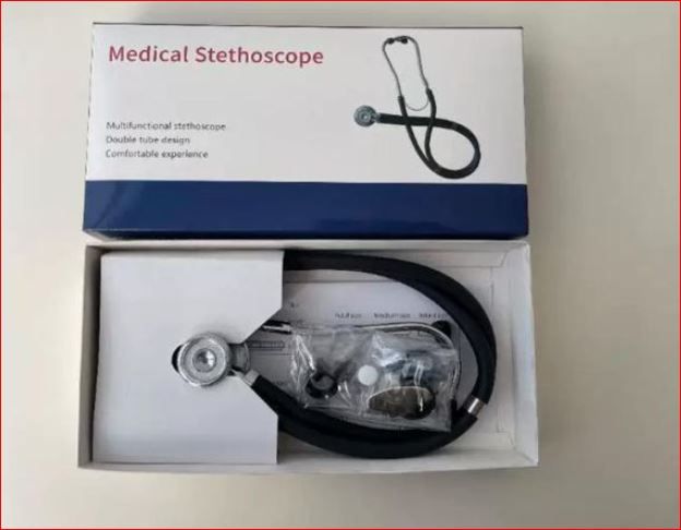 Double tube dual head Professional Sprague Rappaport Diagnostic Stethoscope - Black