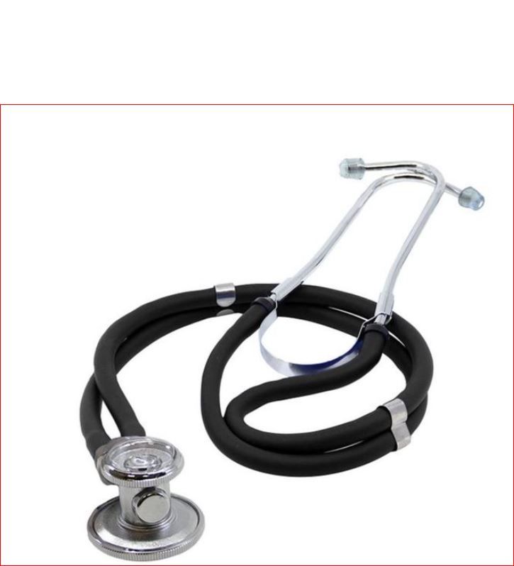 Double tube dual head Professional Sprague Rappaport Diagnostic Stethoscope - Black