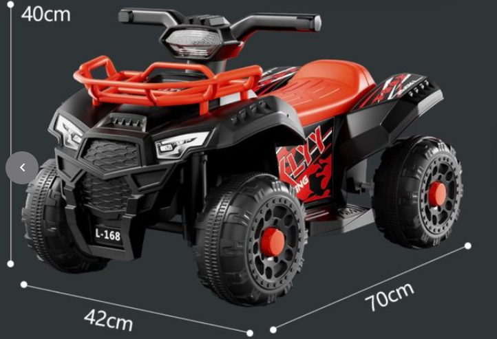 Kids Bike Kids Electric Bike All Terrain ATV 4 Wheeler, 6V4.5battery Electric ATV Ride On Toy for Small Kids, 380W Motor, LED Lights - Red