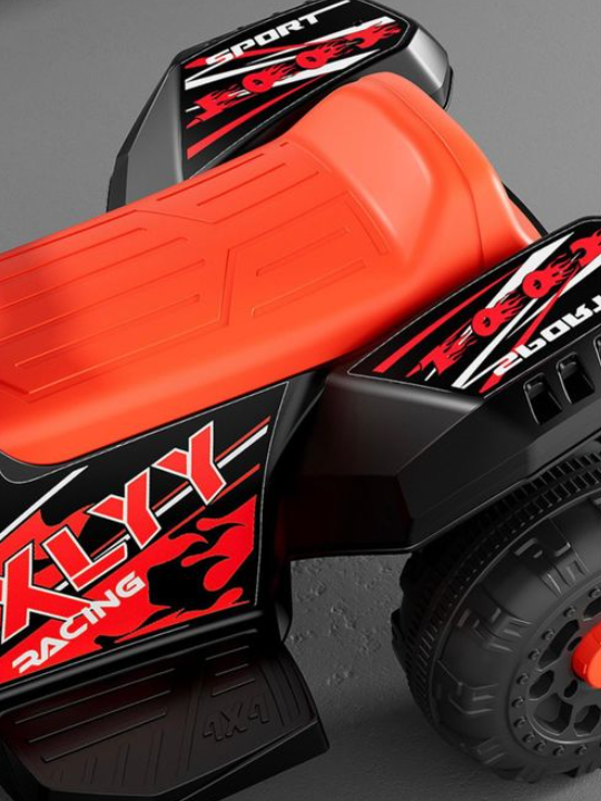 Kids Bike Kids Electric Bike All Terrain ATV 4 Wheeler, 6V4.5battery Electric ATV Ride On Toy for Small Kids, 380W Motor, LED Lights - Red