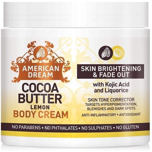 skin brightening and fade out american dream cocoa butter lemon body cream