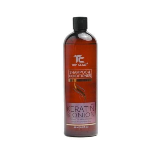 Top class shampoo and conditioner professional range with keratin and onion-promotes hair growth by strengthening the hair and smooth the cuticle for strong stresses to resist breakage.