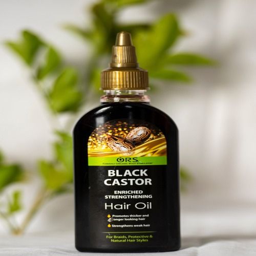 ORS Black castor enriched strengthening hair oil, restores, strengthens and promotes thicker, longer, healthy looking hair