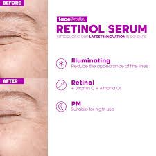 Face Facts Renew + radiance Retinol serum targets fine lines and uneven skin tone