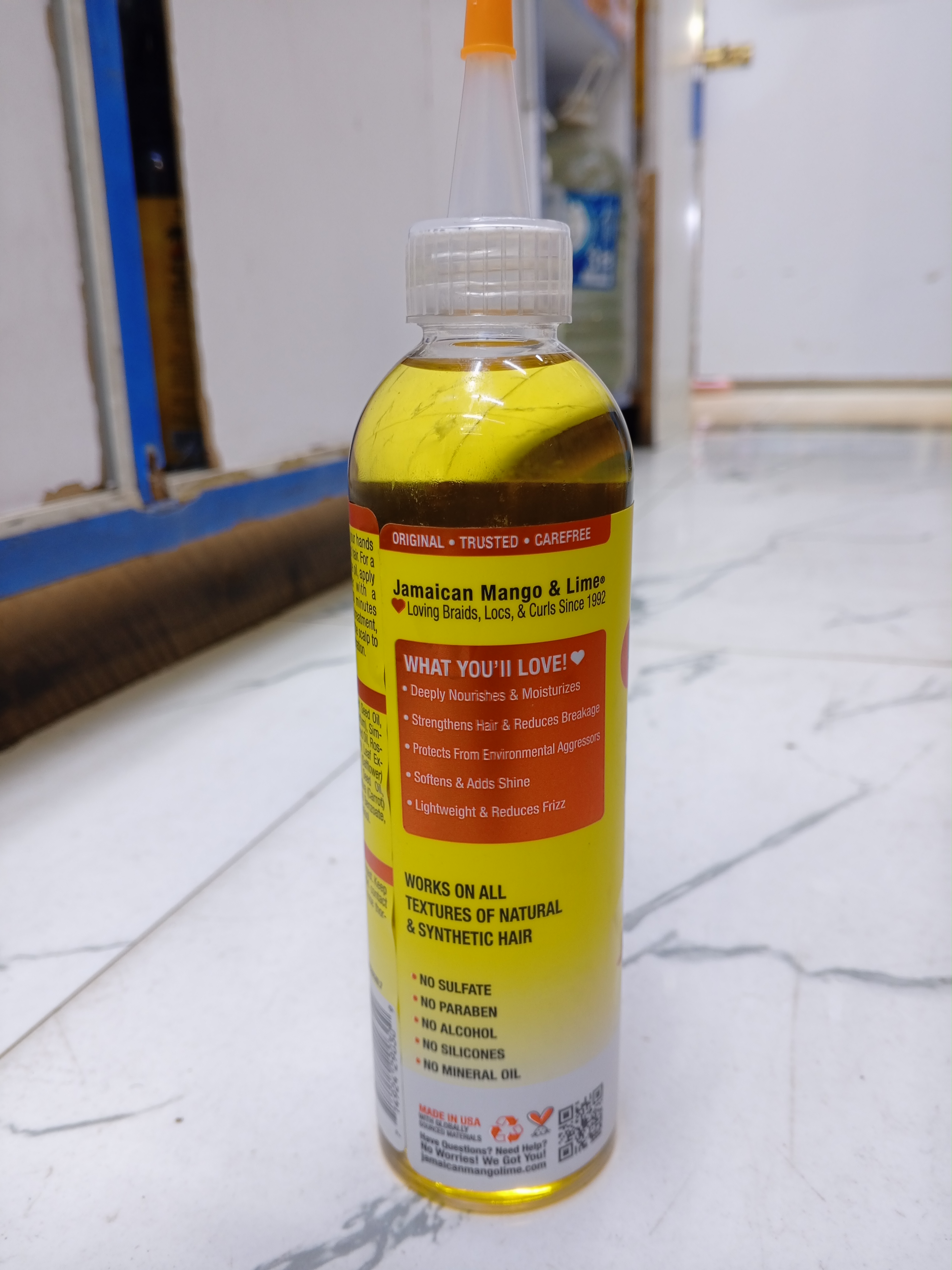 Jamaican mango and lime Island oil, for LOCS, strengthens and soothes
