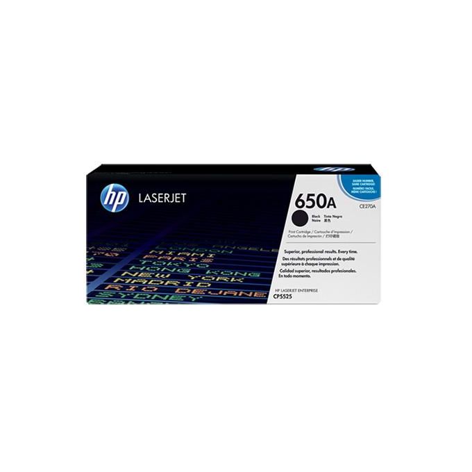 HP 650A Black LaserJet Toner Cartridge (CE270A)