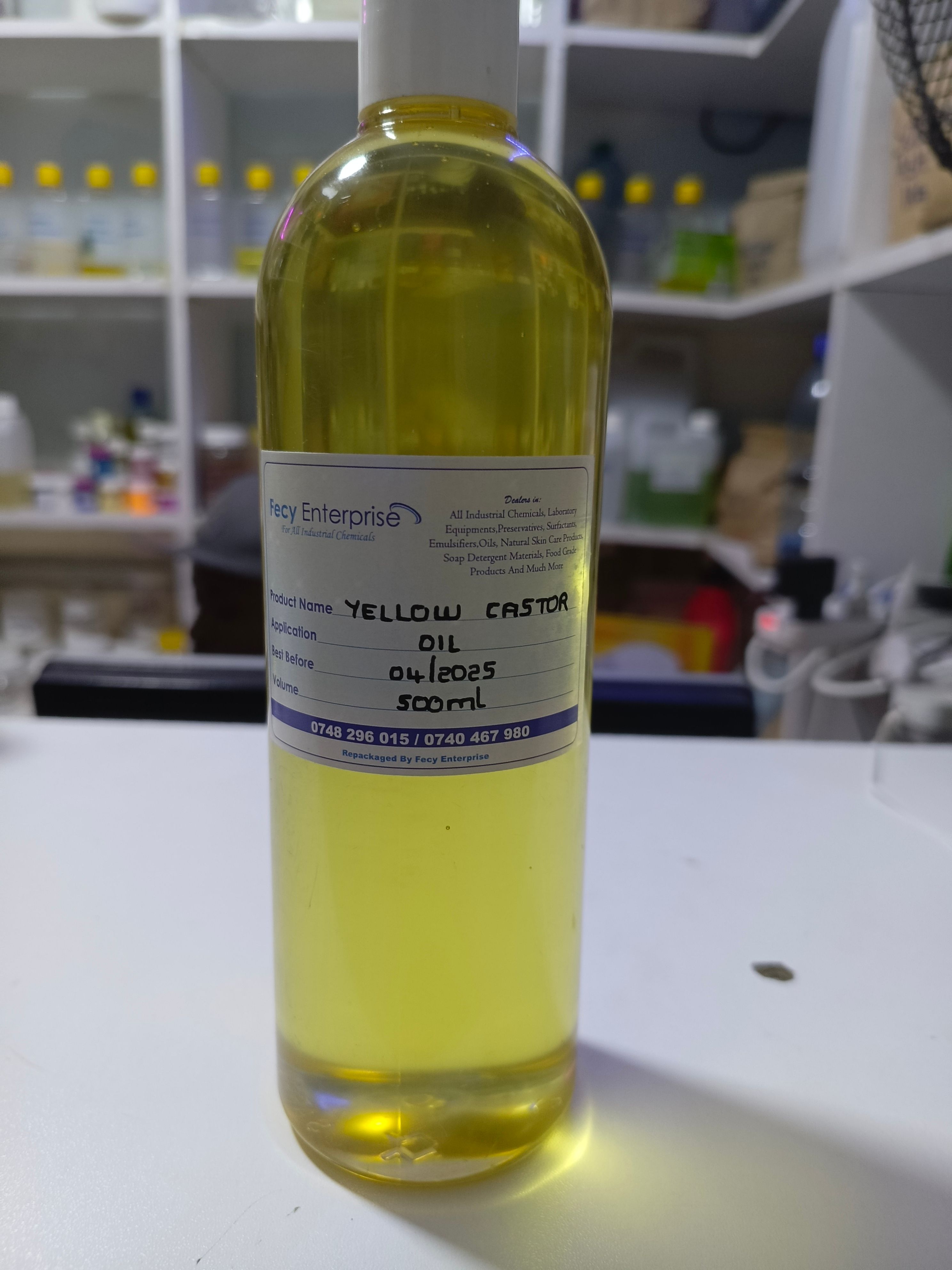 Yellow Castor Oil Cold Pressed Hexane Free