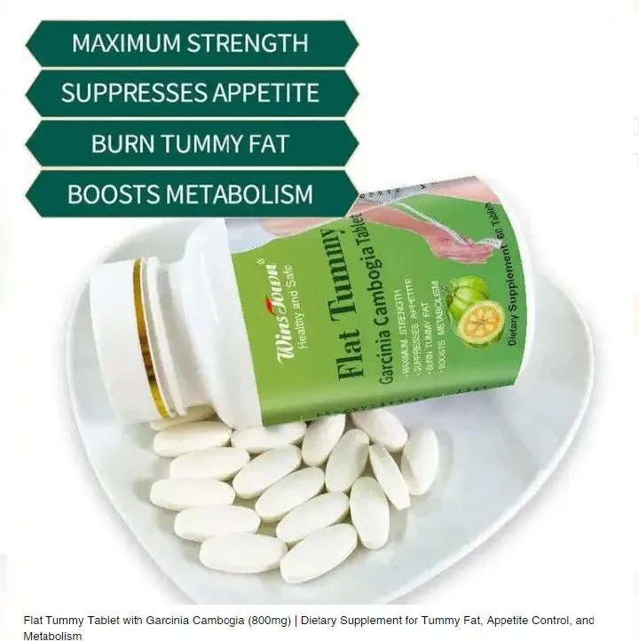 Flat Tummy Tablet With Garcinia Cambogia (800mg)  Wins Town Flat Tummy Pills Carcinia Cambogia 60 Capsules Burnst Tummy