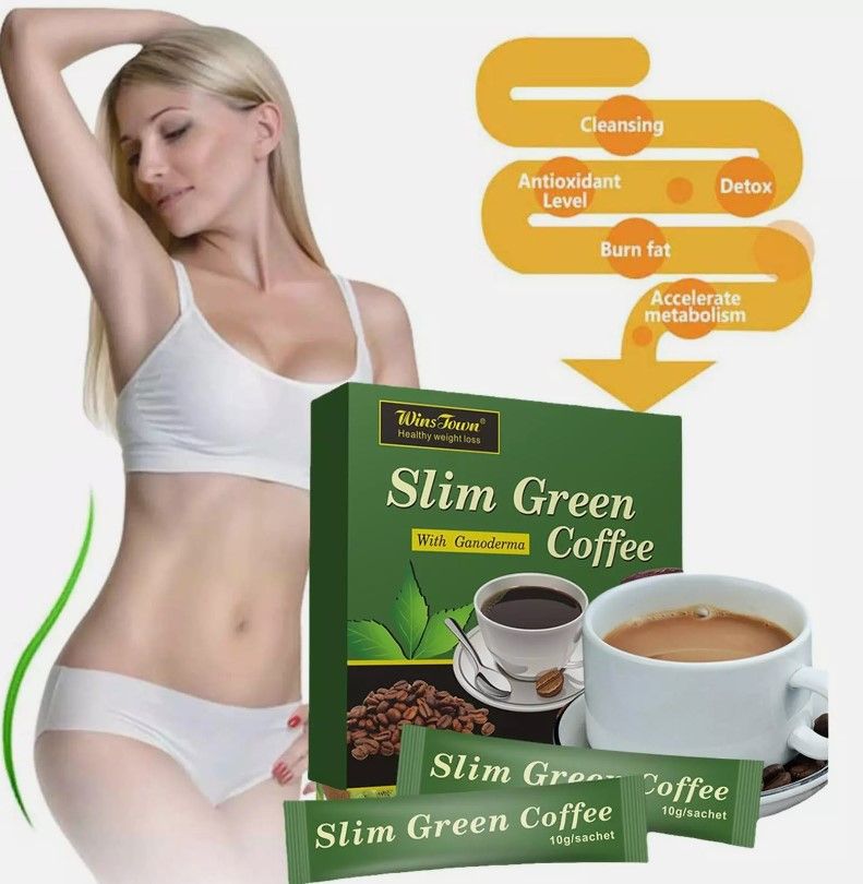 Slim Green Coffee with Ganoderma | Instant Coffee for Weight Loss,Detox,  Appetite Control, Bloating, and Metabolism