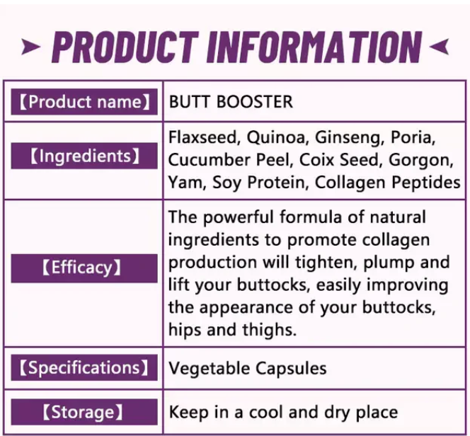 Natural Butt BoosterCapsule | Capsule for Wider Hips, Bigger Buttocks andhelps to increase the size of a woman's buttocks, hips, and thighs in a natural and inexpensive way Smooth Skin
