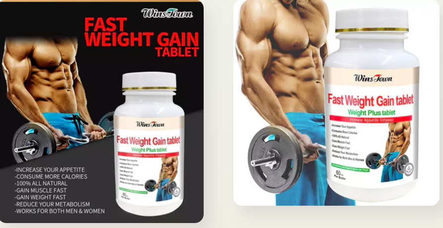 Fast Weight Gain Tablet with Pea Protein | Dietary Supplement for Weight Gain, Muscle Mass, and Increasing Appetite
