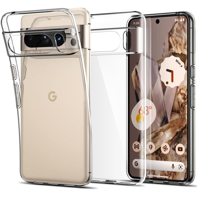 Shockproof Gel Rubber Soft Silicone Protective Phone Case Cover for Google Pixel 8 Pro (Clear)