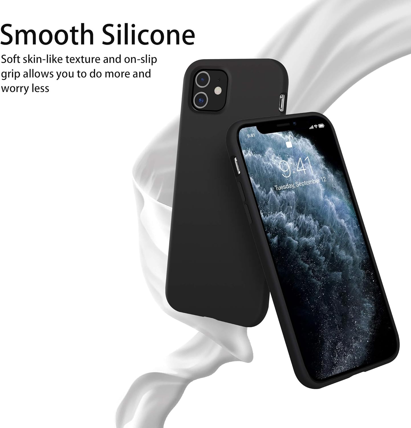 iPhone 11 Case, Liquid Silicone Case, Full Body Protective Cover, Anti-Scratch Soft Microfiber Lining, 6.1 inch