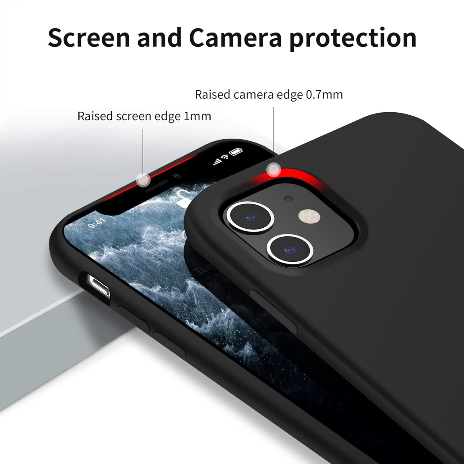 iPhone 11 Case, Liquid Silicone Case, Full Body Protective Cover, Anti-Scratch Soft Microfiber Lining, 6.1 inch