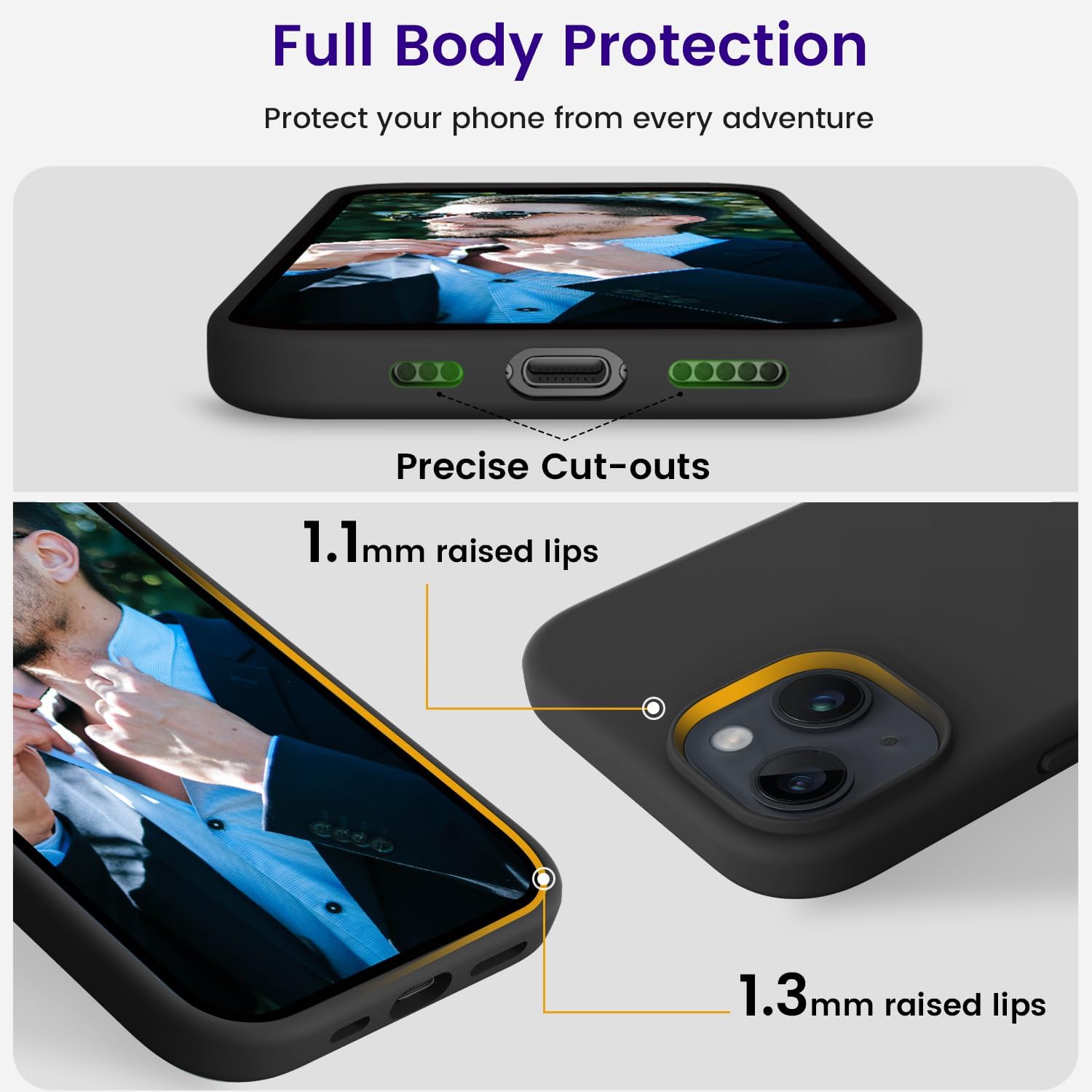 Compatible with iPhone 15 Case/cover, Silicone Shockproof Slim Thin Phone Case for iPhone 15