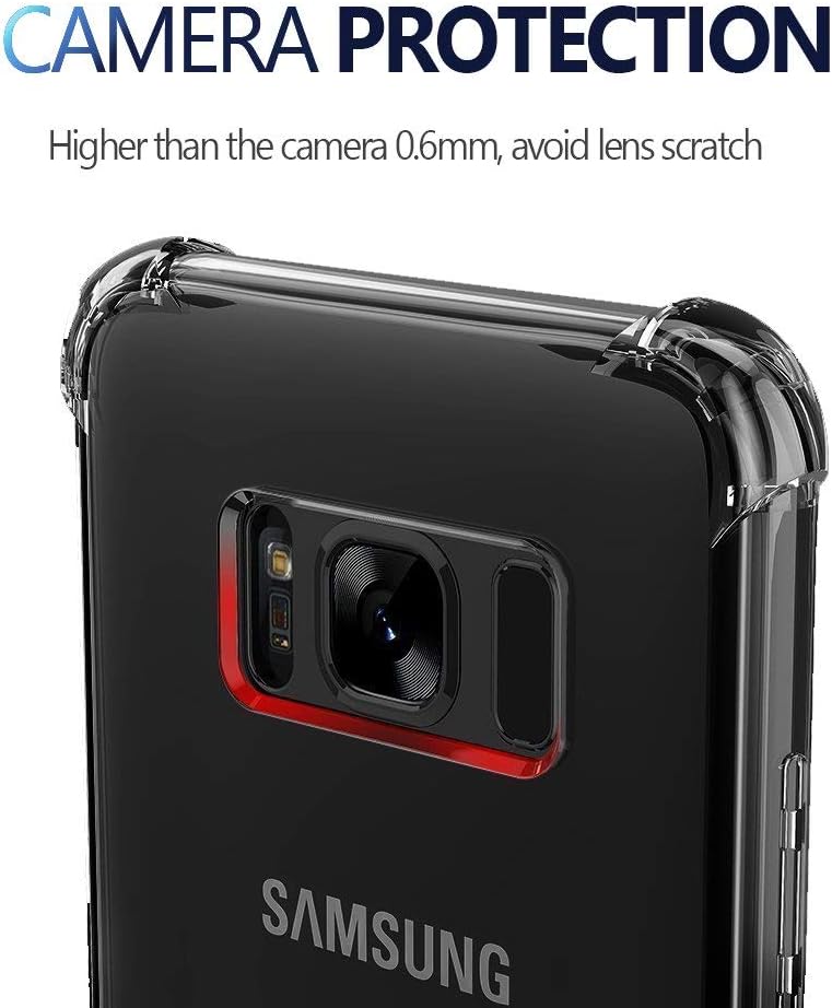 Clear slim Back cover Case for Samsung Galaxy S8  Camera Protection Anti-Slip Grip