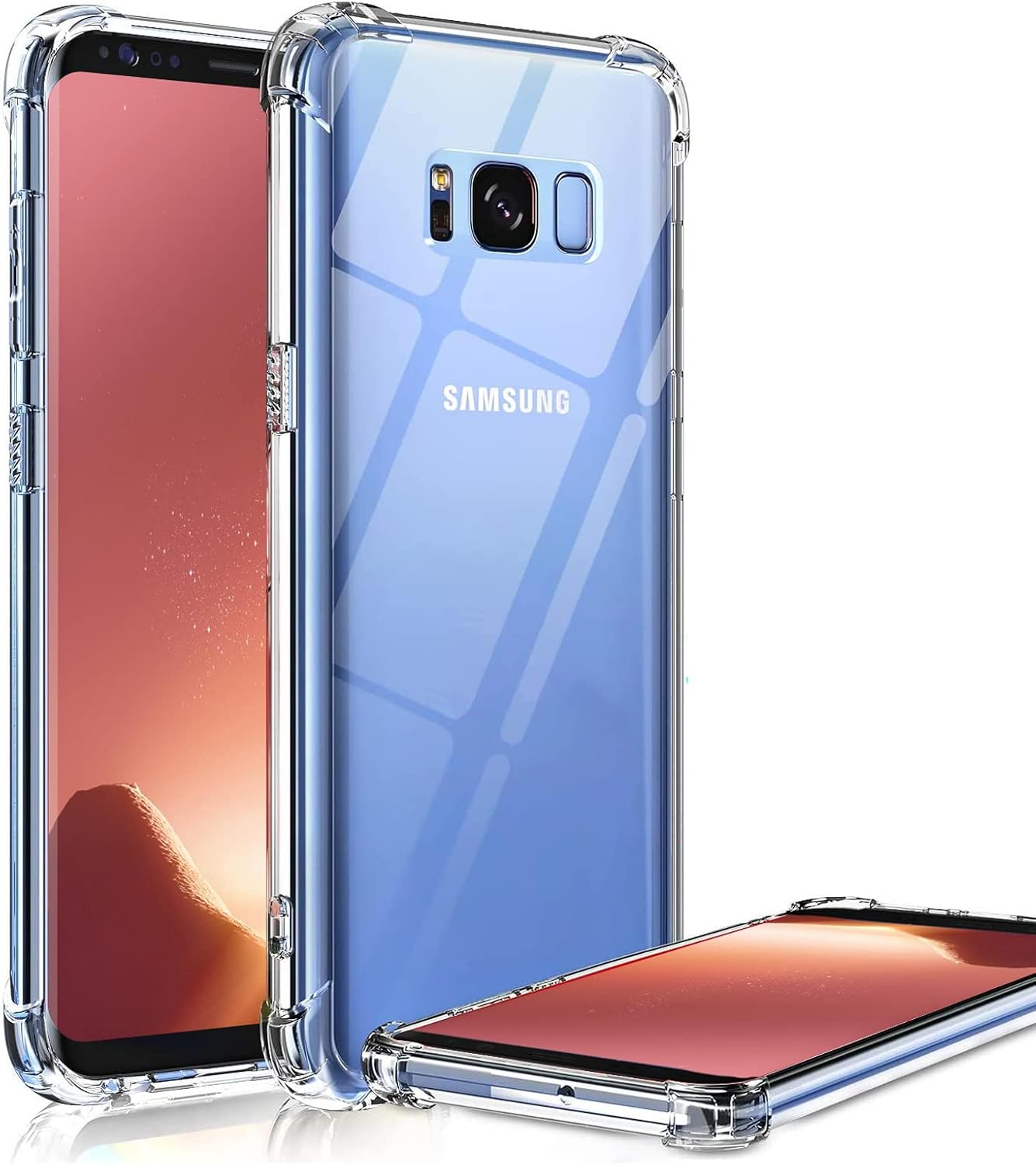 Clear slim Back cover Case for Samsung Galaxy S8 plus/S8+ Camera Protection Anti-Slip Grip