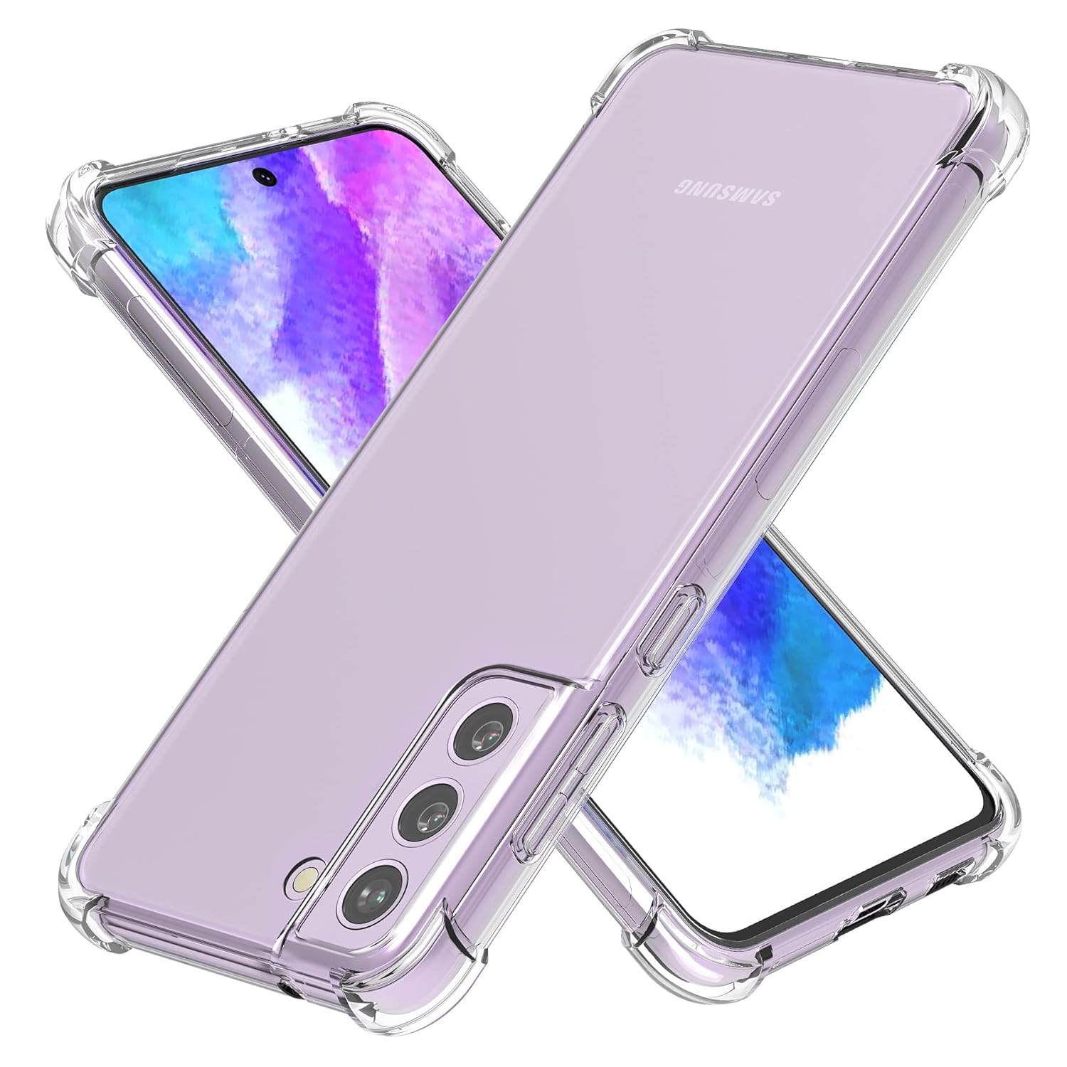 Clear slim  anti grip slip Back cover Case for Samsung Galaxy S21 Fe-Transaparent design