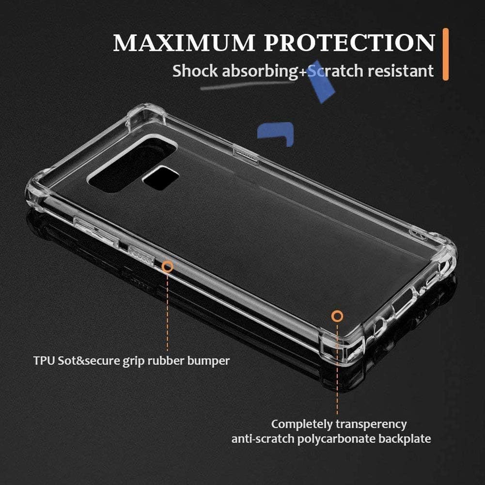 Galaxy Note 9 Case, Note 9 Case Clear, Soft TPU Case Crystal Transparent Slim Anti Slip Case Back Protector Case Cover for Samsung Galaxy Note 9