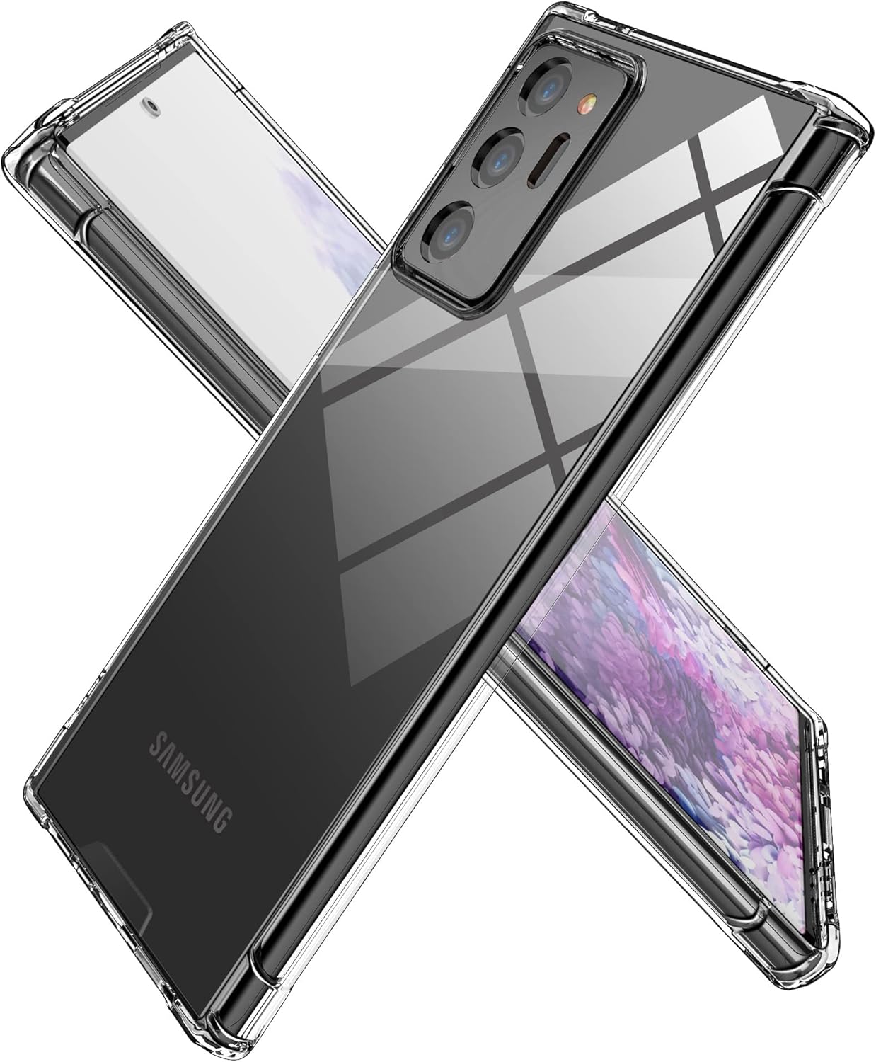 Crystal Clear Case for Samsung Galaxy Note 20 Ultra 5G Hybrid Design Hard PC Back Cover with Flexible TPU