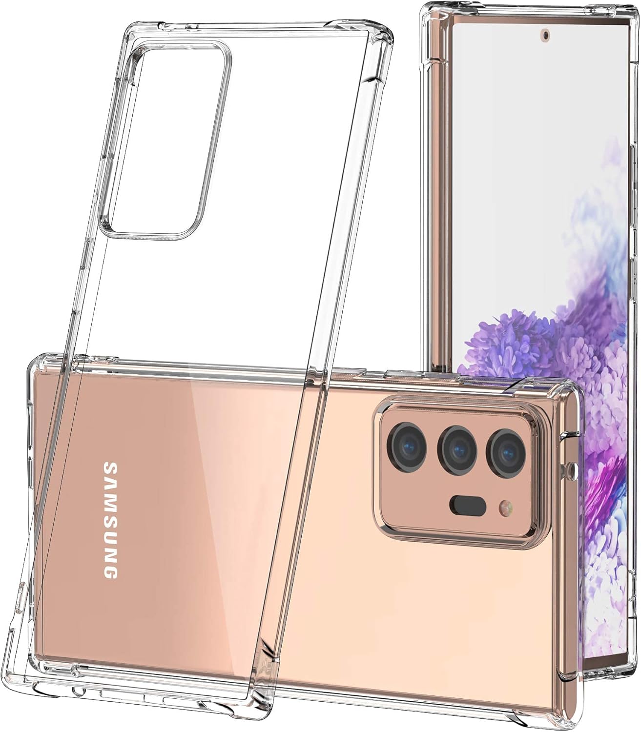 Crystal Clear Case for Samsung Galaxy Note 20 Ultra 5G Hybrid Design Hard PC Back Cover with Flexible TPU