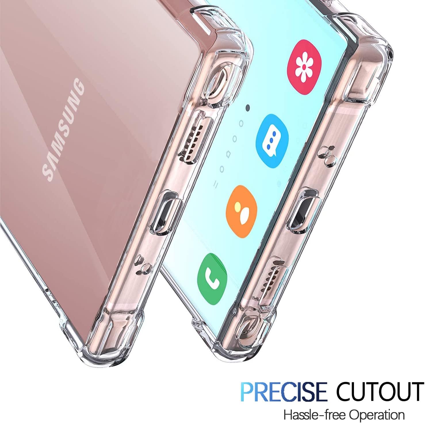 Crystal Clear Case for Samsung Galaxy Note 20 Ultra 5G Hybrid Design Hard PC Back Cover with Flexible TPU