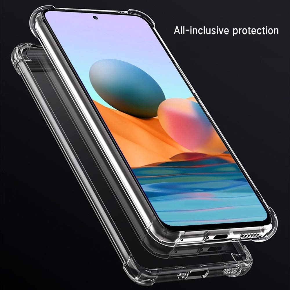 Crystal Clear Case/cover for Xiaomi Redmi Note 10 pro Hybrid Design Hard PC Back Cover with Flexible silicone Anti scratch