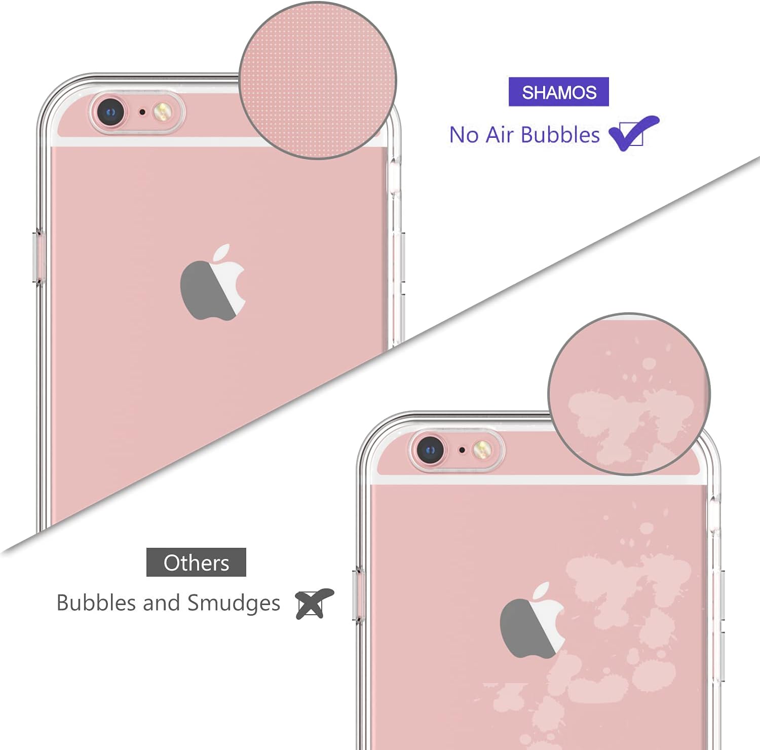 Crystal Clear Case/cover for Iphone 6plus/iphone 6s plus Hybrid Design Hard PC Back Cover with Flexible silicone Anti scratch