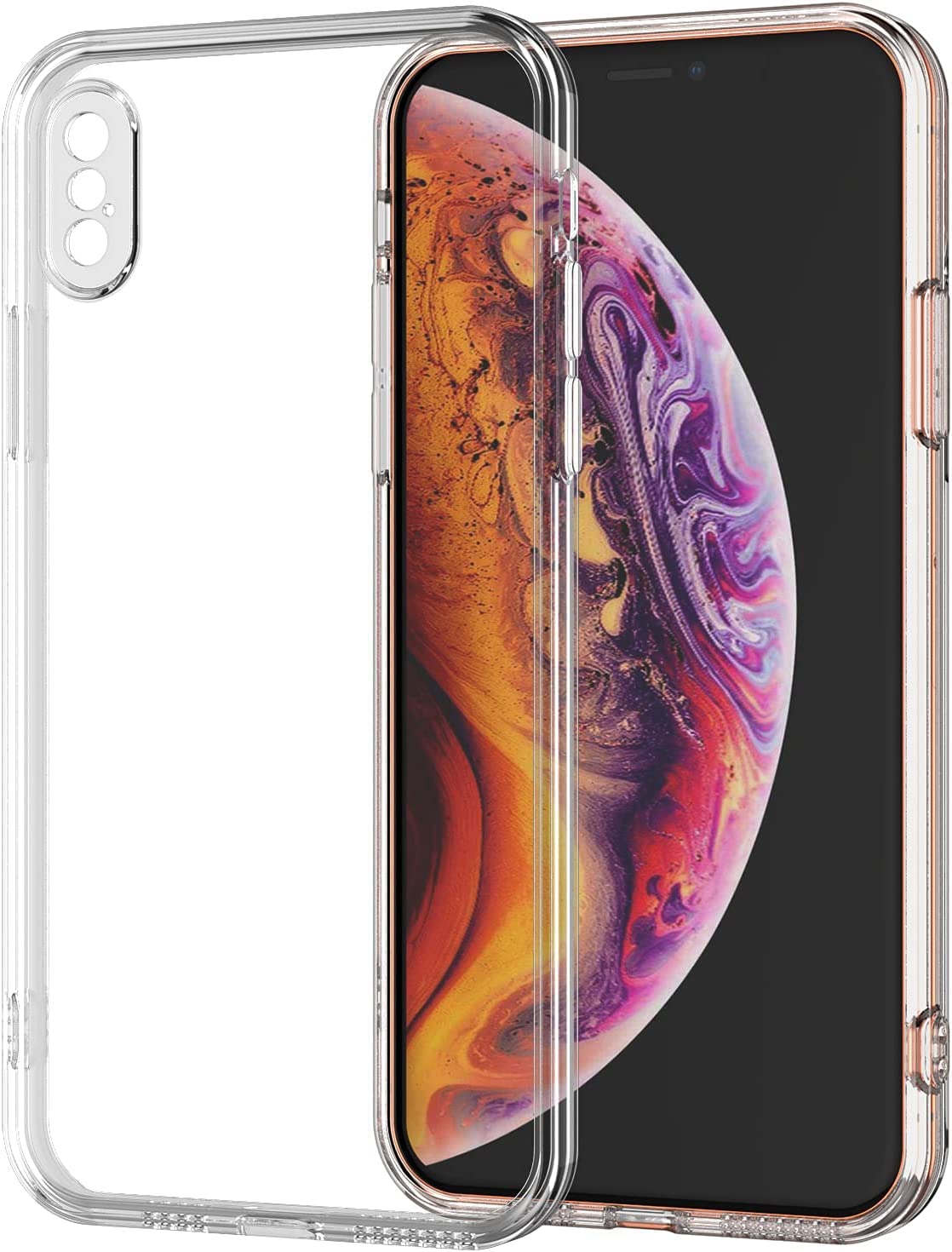 Crystal Clear Case/cover for Iphone X/ iphone XS Hybrid Design Hard PC Back Cover with Flexible silicone Anti scratch