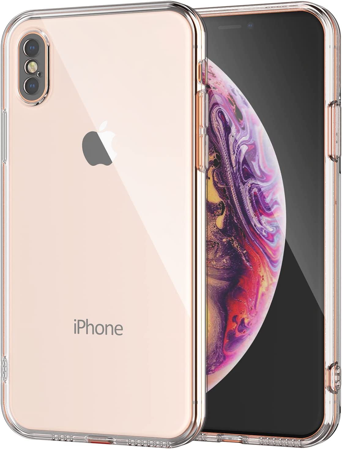 Crystal Clear Case/cover for Iphone X/ iphone XS Hybrid Design Hard PC Back Cover with Flexible silicone Anti scratch