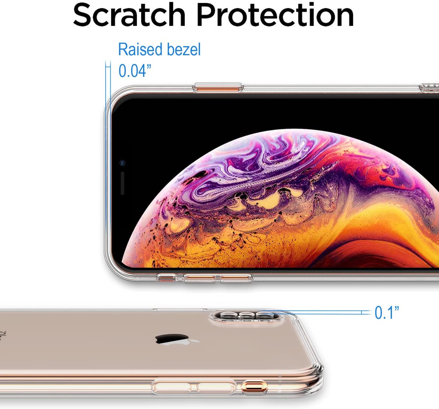 Crystal Clear Case/cover for Iphone X/ iphone XS Hybrid Design Hard PC Back Cover with Flexible silicone Anti scratch