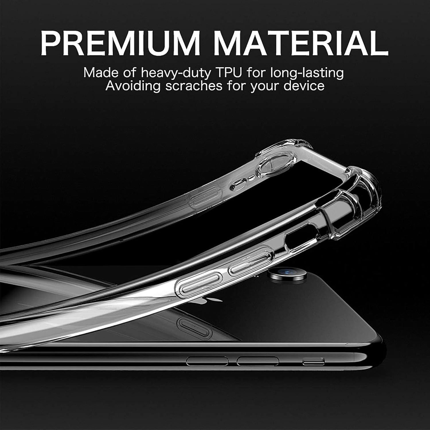 Crystal Clear Case/cover for Iphone XR Hybrid Design Hard PC Back Cover with Flexible silicone Anti scratch