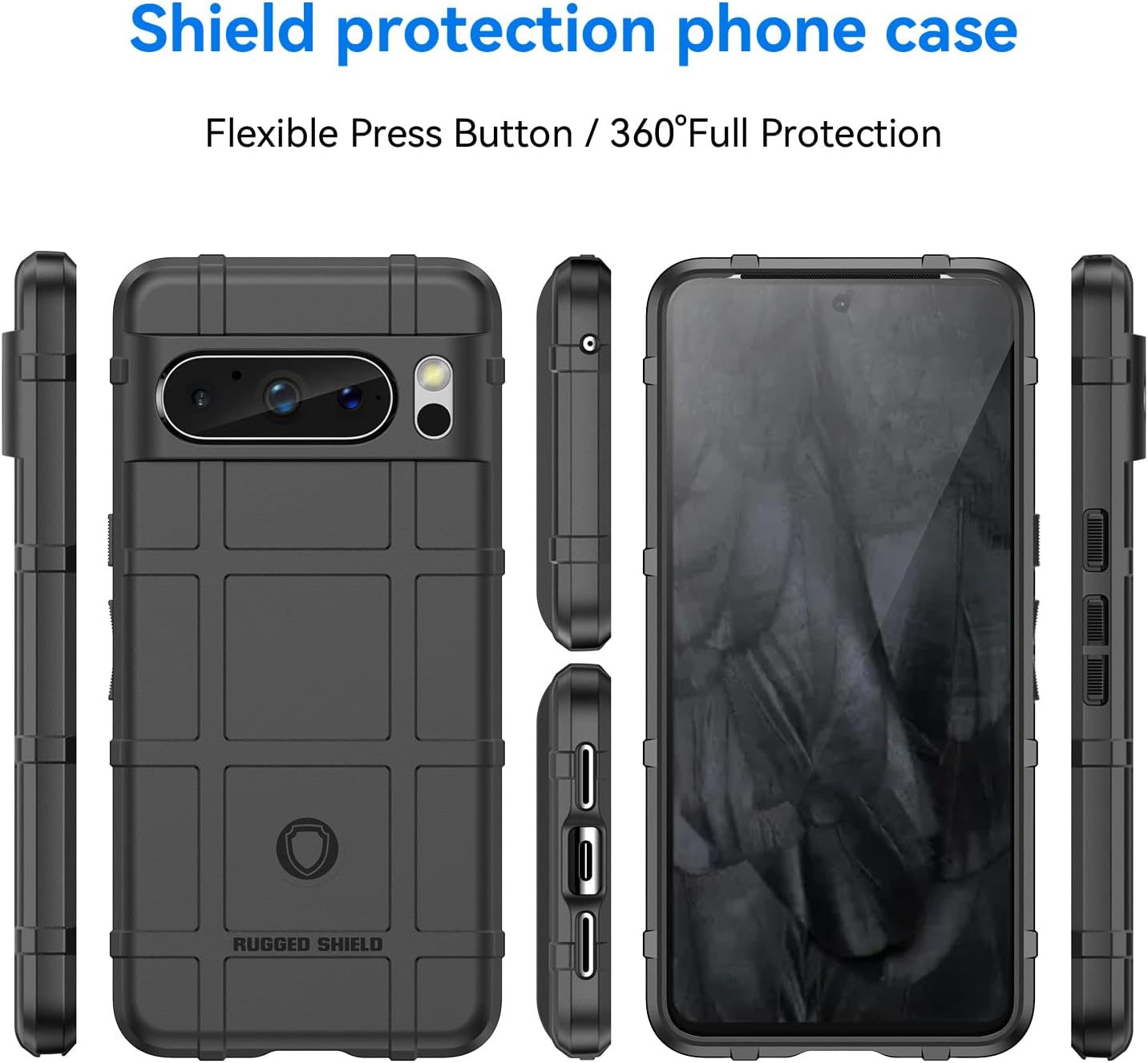 Slim Fit Phone Case for Google Pixel 8 Pro, Rugged Shield Outdoor Phone Case with Military Grade Shockproof