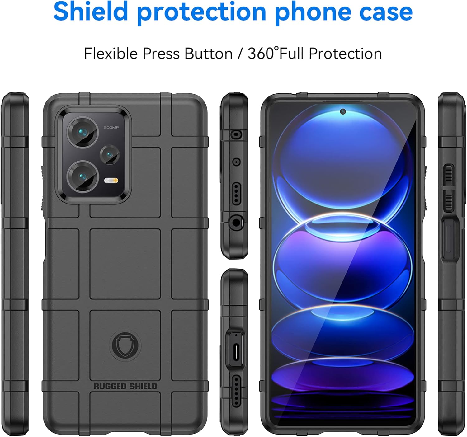 Slim Fit Phone Case/cover for Xiaomi Redmi Note 12 Pro plus+ 5G, Rugged Shield Outdoor Phone Case with Military Grade Shockproof