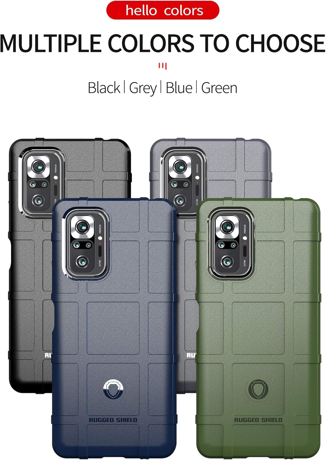 Slim Fit Phone Case/cover for Xiaomi Redmi Note 10 pro, Rugged Shield Outdoor Phone Case with Military Grade Shockproof