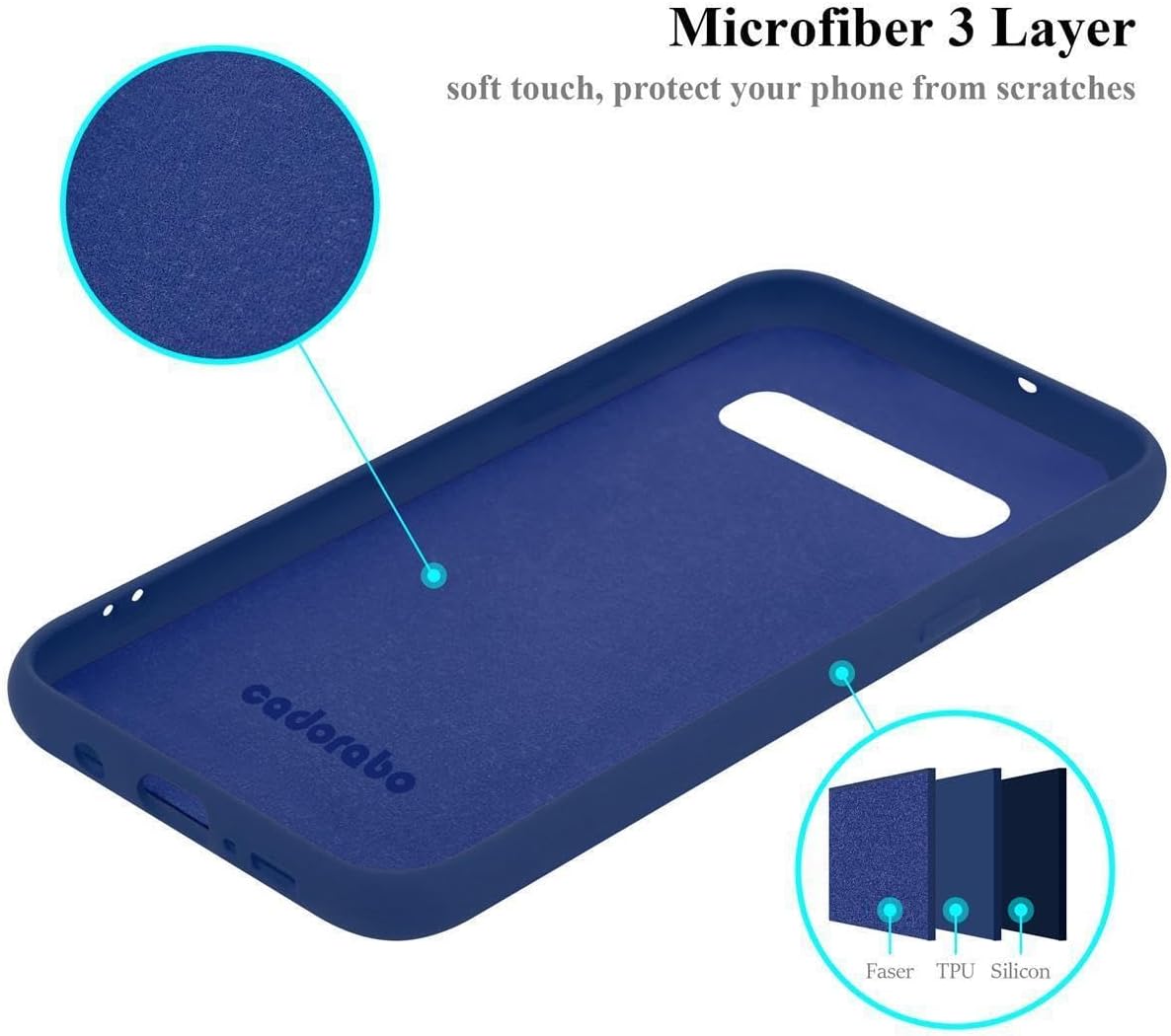 Liquid Silicone Case/cover for Samsung Galaxy S10 5G. Jelly Rubber Bumper Case with Soft Microfiber Lining