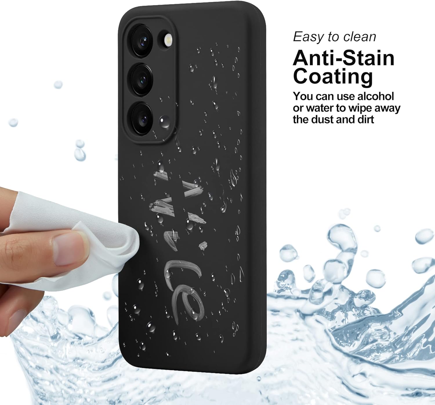 Liquid Silicone Case/cover for Samsung Galaxy S23. Jelly Rubber Bumper Case with inside Soft Microfiber Lining