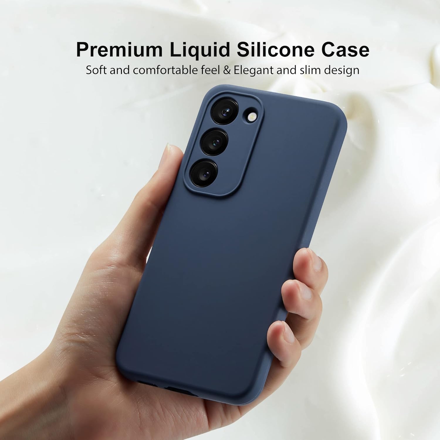 Liquid Silicone Case/cover for Samsung Galaxy S23 plus(+). Jelly Rubber Bumper Case with inside Soft Microfiber Lining