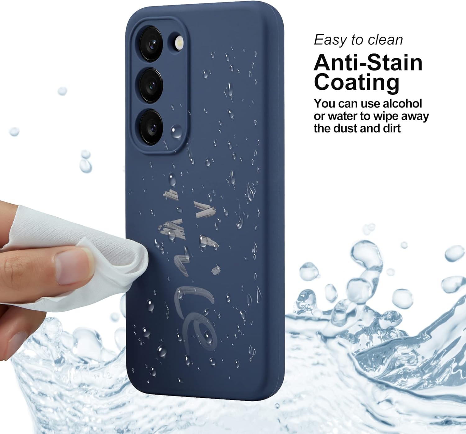 Liquid Silicone Case/cover for Samsung Galaxy S23 plus(+). Jelly Rubber Bumper Case with inside Soft Microfiber Lining