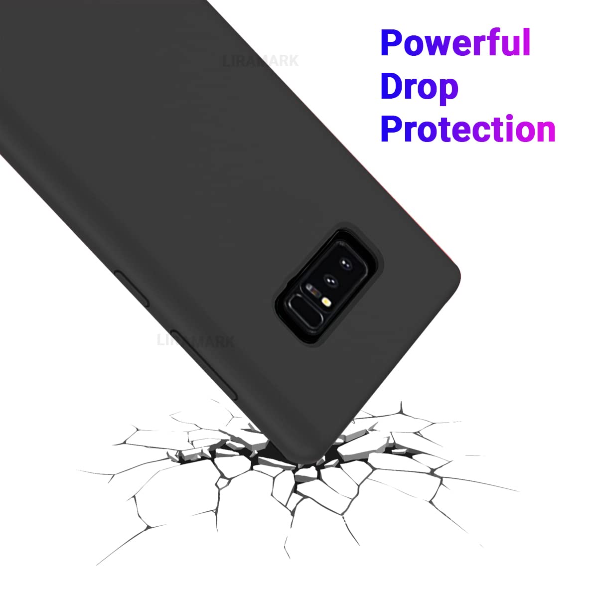 Liquid Silicone Case/cover for Samsung Galaxy Note 8. Jelly Rubber Bumper Case with inside Soft Microfiber Lining