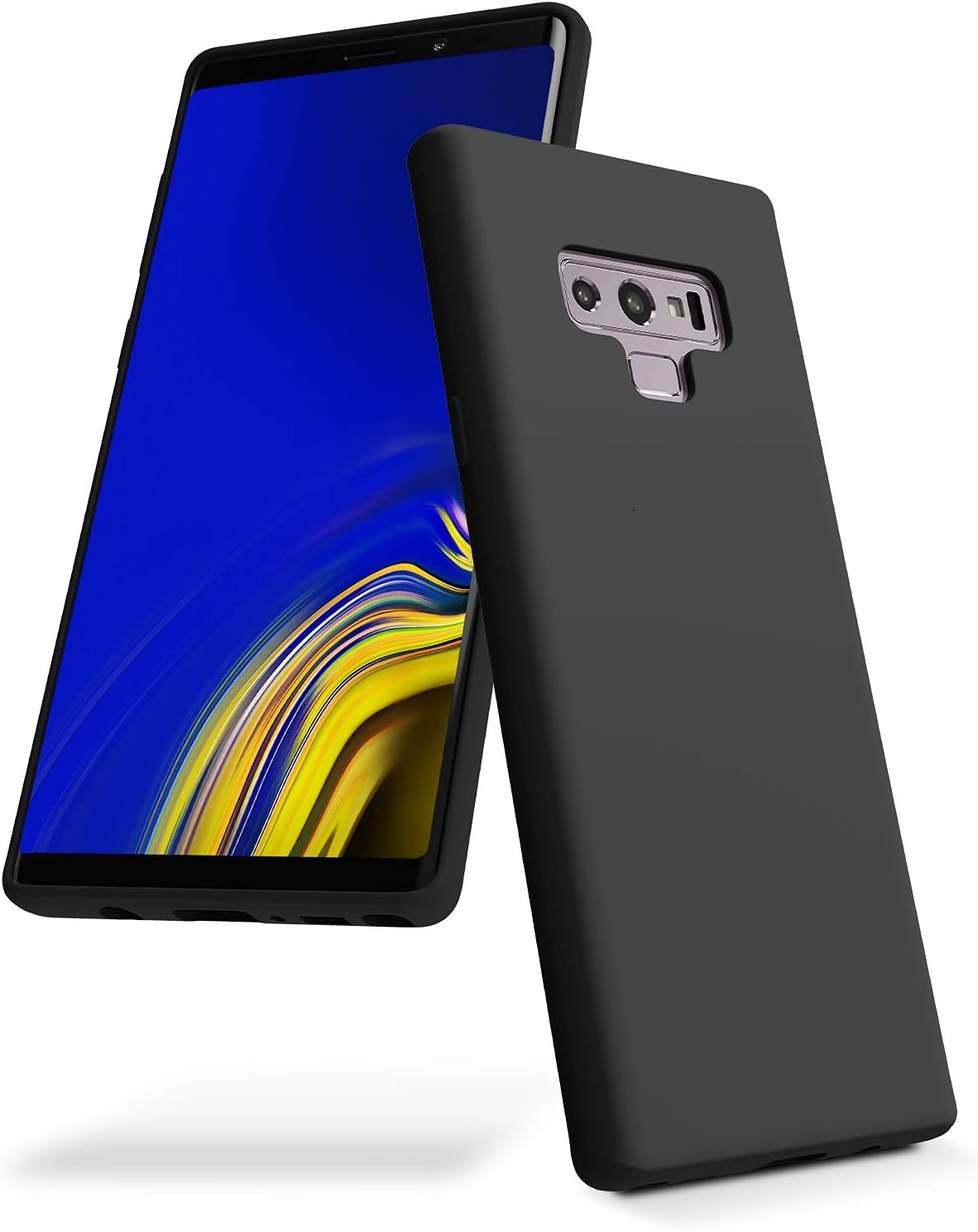 Liquid Silicone Case/cover for Samsung Galaxy Note 9. Jelly Rubber Bumper Case with inside Soft Microfiber Lining