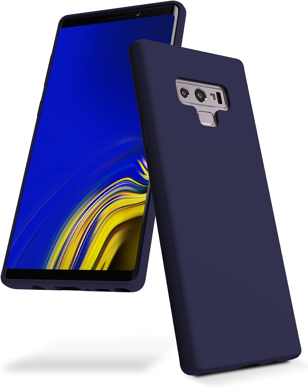 Liquid Silicone Case/cover for Samsung Galaxy Note 9. Jelly Rubber Bumper Case with inside Soft Microfiber Lining