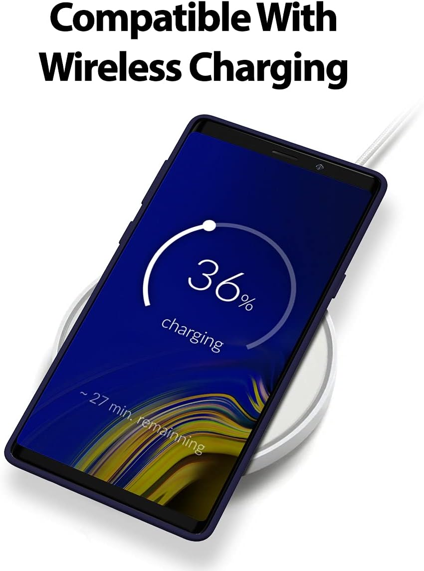 Liquid Silicone Case/cover for Samsung Galaxy Note 9. Jelly Rubber Bumper Case with inside Soft Microfiber Lining