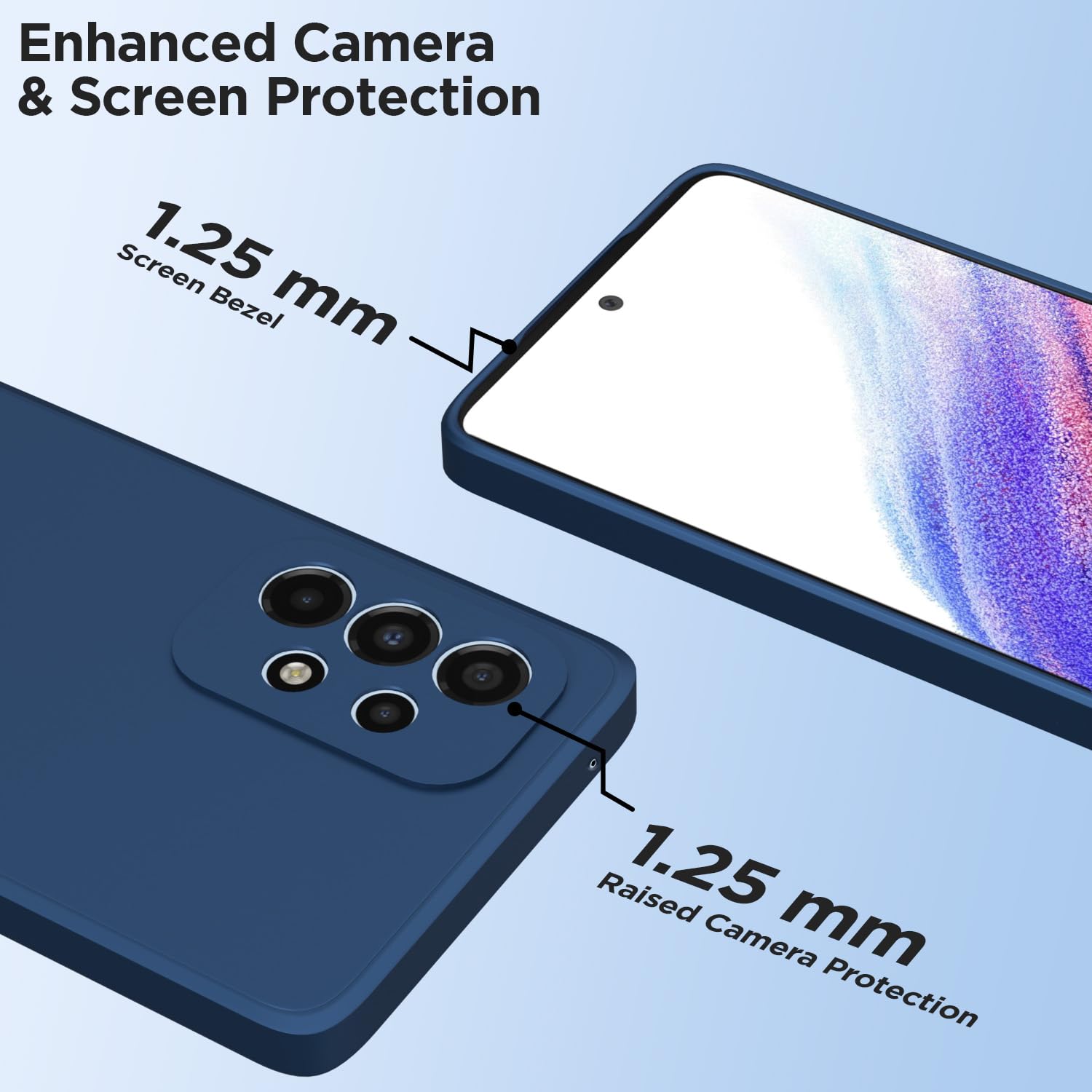 Liquid Silicone Case/cover for Samsung Galaxy A53 5G. Jelly Rubber Bumper Case with inside Soft Microfiber Lining