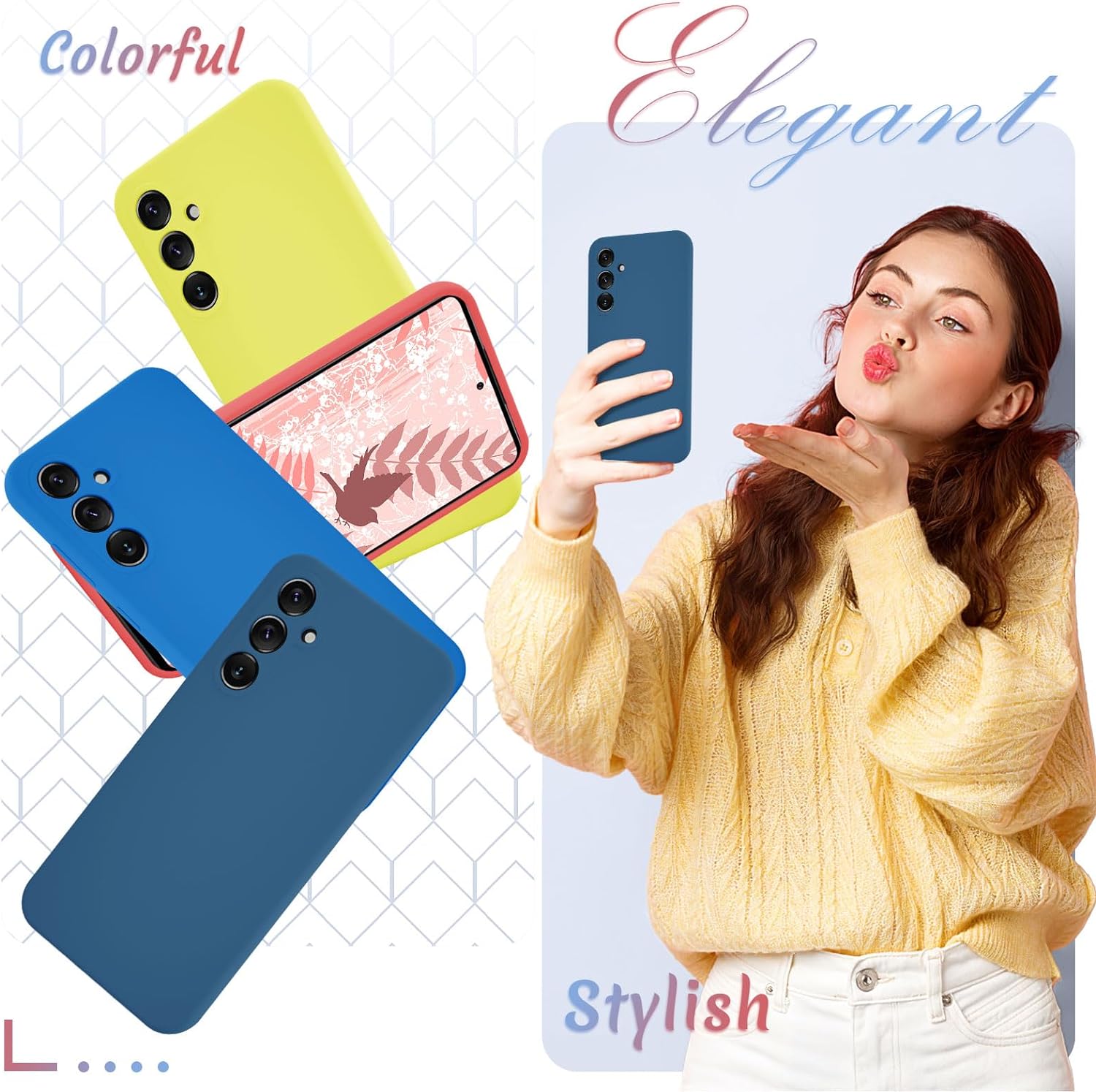 Liquid Silicone Case/cover for Samsung Galaxy A53 5G. Jelly Rubber Bumper Case with inside Soft Microfiber Lining